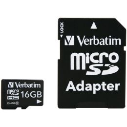 Verbatim microSDHC Card with Adapter (GB; Class 10) (GB: 16)